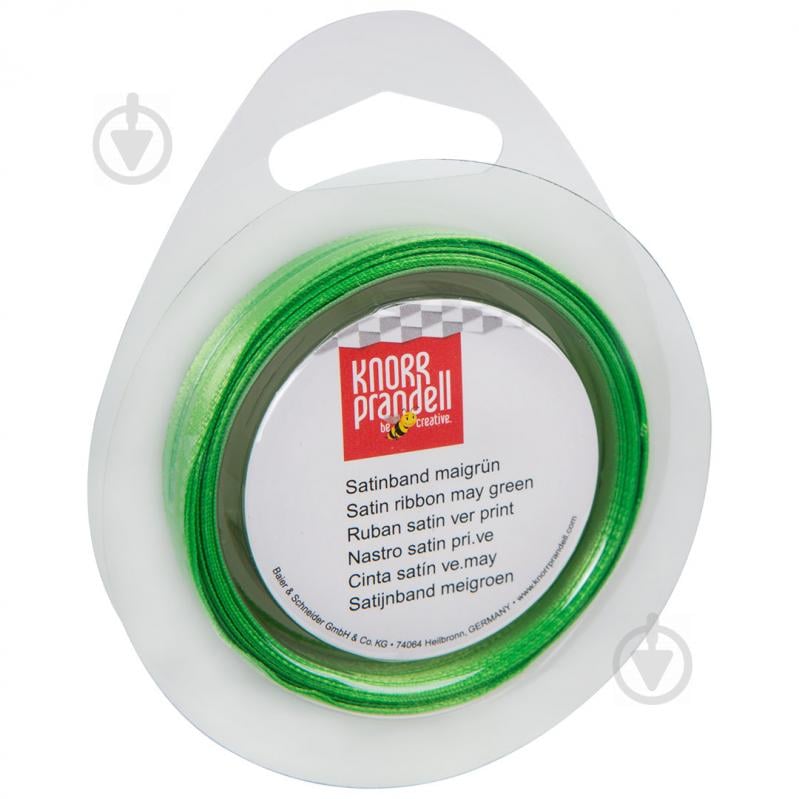 Стрічка декоративна Knorr Prandell Стрічка сатинова ribbon 3mm 10m may green 0,3 см 10 м зелений - фото 1