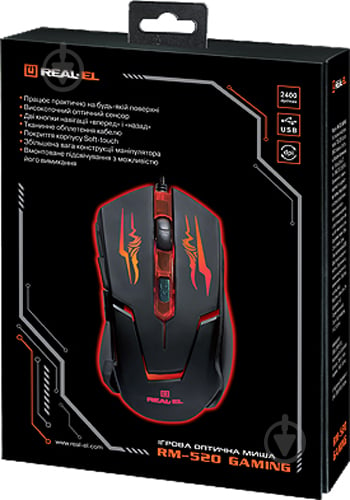 Мишка Real-el RM-520 Gaming black - фото 3