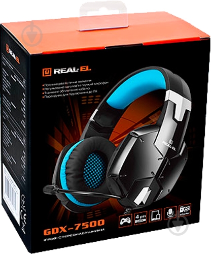 Навушники Real-el GDX-7500 black/blue (EL124100015) - фото 7