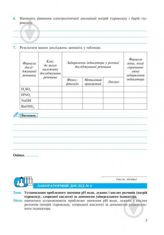 Посібник для навчання Людмила Дячук «Хімія зошит для лабораторних досліді - фото 6