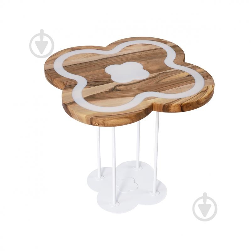 Стіл журнальний Білий Агат 650x650x540 мм білий/ горіх - фото 2 Стіл журнальний Білий Агат 650x650x540 мм білий/ горіх - фото 2