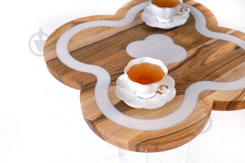 Стіл журнальний Білий Агат 650x650x540 мм білий/ горіх - фото 4 Стіл журнальний Білий Агат 650x650x540 мм білий/ горіх - фото 4