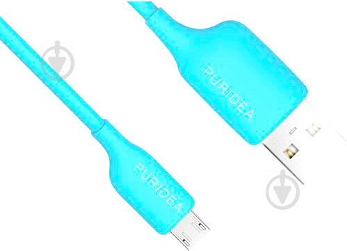 Кабель PURIDEA USB – microUSB 1.2 м блакитний L02 - фото 1