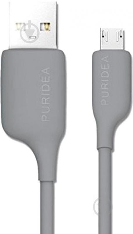 Кабель PURIDEA USB – microUSB 1.2 м сірий L02 - фото 1