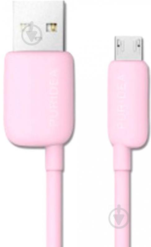 Кабель PURIDEA USB – microUSB 1.2 м рожевий L02 - фото 1