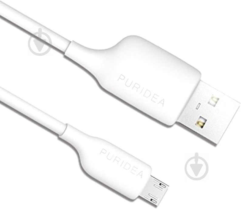 Кабель PURIDEA USB – microUSB 1.2 м білий L02 - фото 1