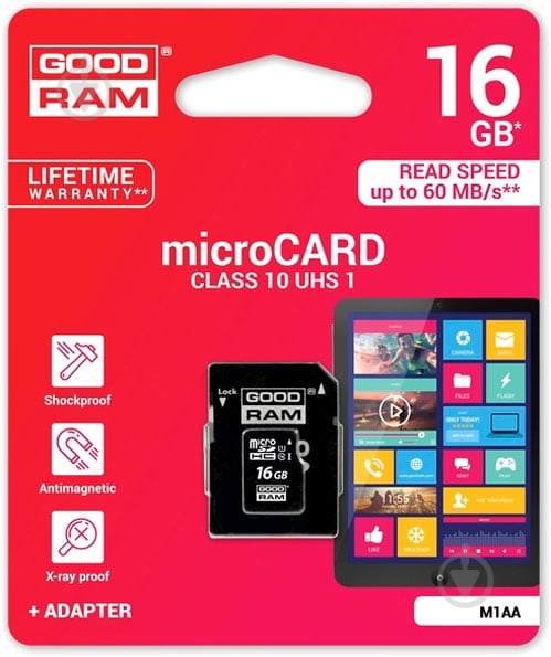 Карта памяти Goodram microSDXC 16 ГБ Class 10 UHS I - фото 2