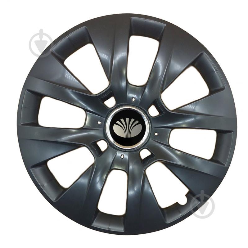 Колпак для колес SJS Daewoo 334 R15" 4 шт. черный - фото 1
