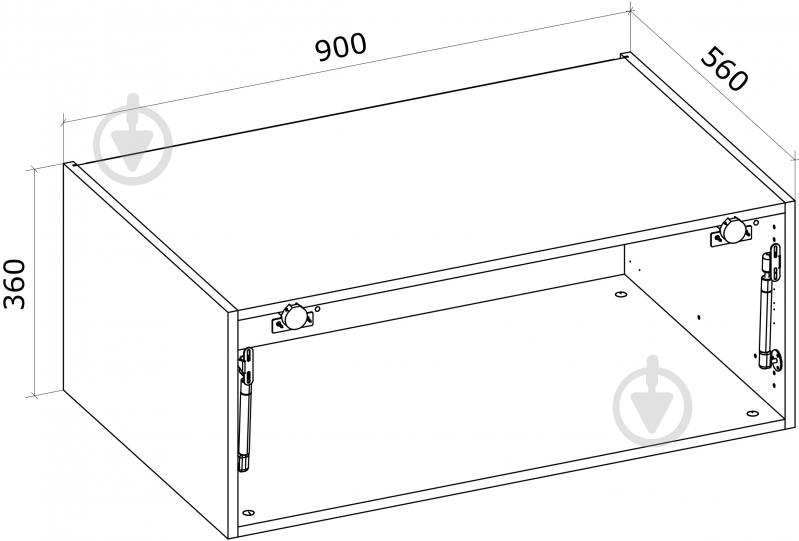 Шкаф верхний Грейд Антресоль с газлифтом LS (фас.СВ) Оптимум 900x360x560 мм крафт серый - фото 2