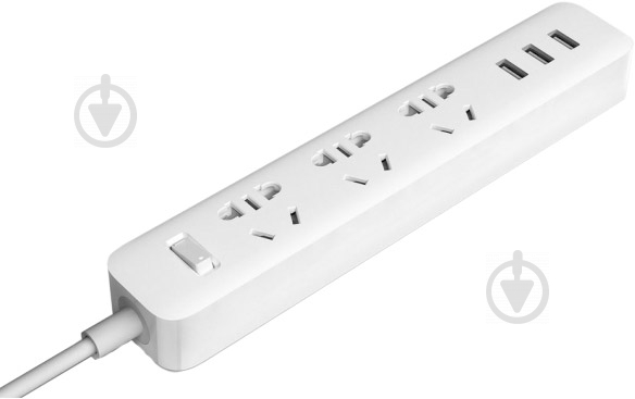 Подовжувач з вимикачем Xiaomi 1.8 м білий Mi Power Strip (3 розетки 3 USB) - фото 1