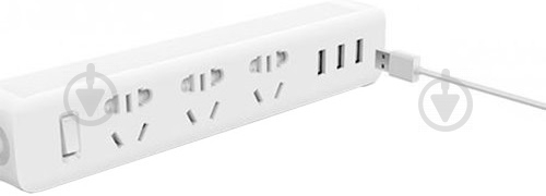 Подовжувач з вимикачем Xiaomi 1.8 м білий Mi Power Strip (3 розетки 3 USB) - фото 2