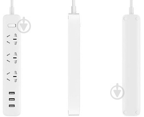 Подовжувач з вимикачем Xiaomi 1.8 м білий Mi Power Strip (3 розетки 3 USB) - фото 3