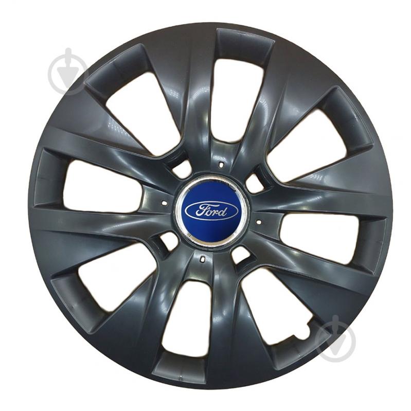 Колпак для колес SJS Ford 334 R15" 4 шт. черный - фото 1