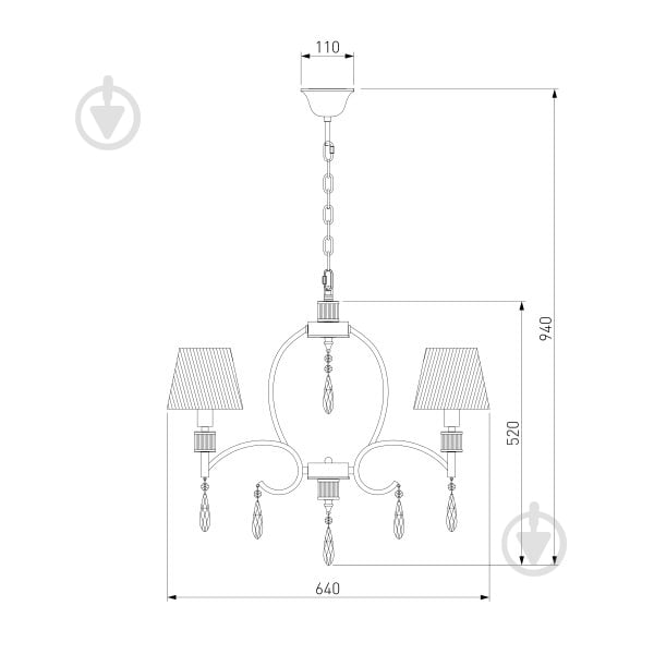 ВИТРИНА! Люстра подвесная Strotskis Capri 5x40 Вт E14 серебряный 60092/5 - фото 8