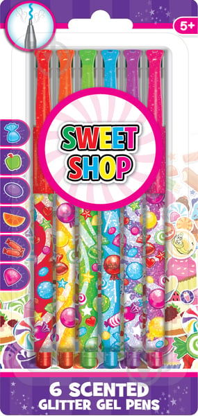 Набор ручек гелевых SWEET SHOP Глиттер с ароматом 42094 - фото 1