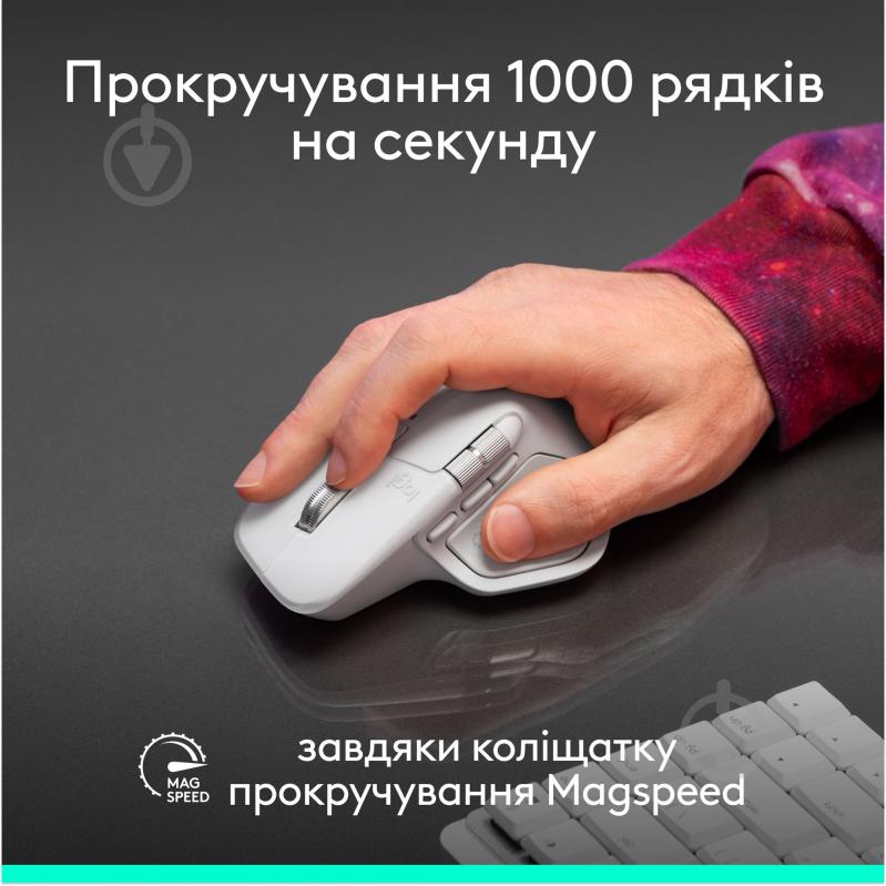 Игровая мышь Logitech MX Master 4 for Mac Performance Wireless Mouse white silver (910-007576) - фото 8
