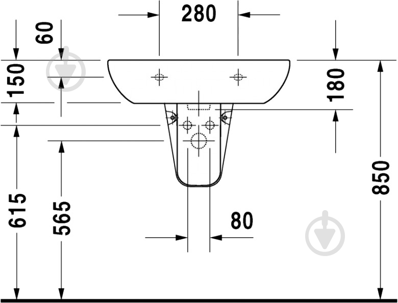Умывальник DURAVIT D-code 65 cм - фото 4 Умывальник DURAVIT D-code 65 cм - фото 4
