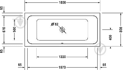 Ванна акрилова DURAVIT 180х80 см D-сode - фото 2