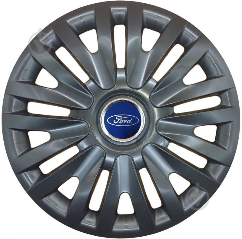 Колпак для колес SJS Ford 412 R16" 4 шт. черный - фото 1