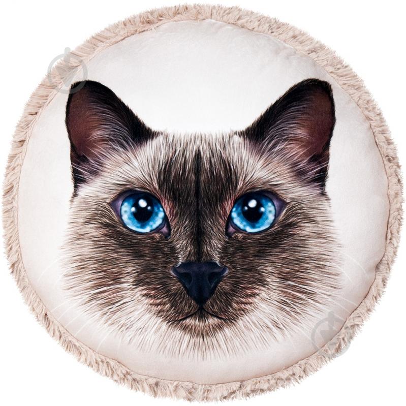 Подушка декоративная Кошка Сиамская 35x35 см светло-серый Stip - фото 1 Подушка декоративная Кошка Сиамская 35x35 см светло-серый Stip - фото 1