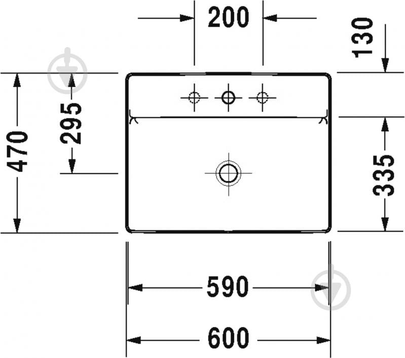 Умывальник DURAVIT Durasquare 60x47 см - фото 2