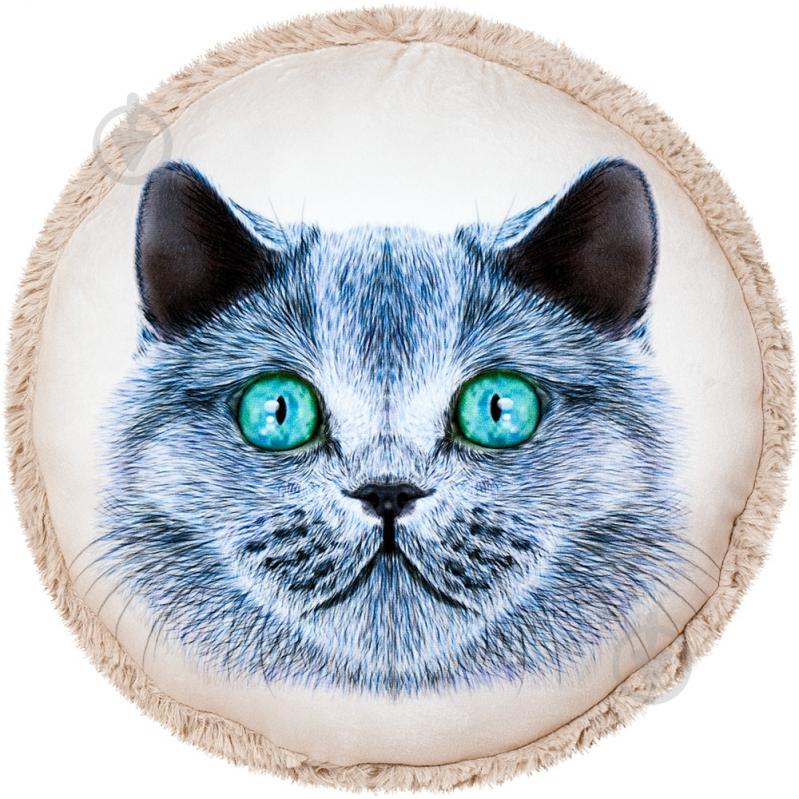 Подушка декоративная Кошка Английская 35x35 см светло-серый Stip - фото 1