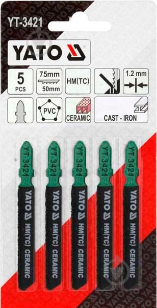 Пилка для електролобзика YATO 5 шт. YT-3421 - фото 2