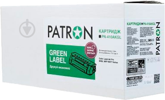 Картридж Patron HPCLJCF410ABLACKGREENLabel(PN-410AKGL) - фото 1