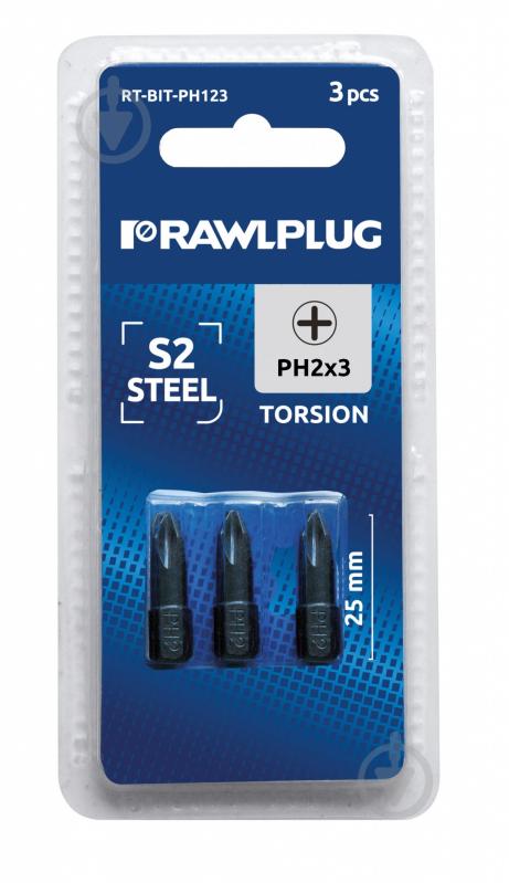 Набор бит Rawlplug PH2 х 25 блистер 3 шт. RT-BIT-PH2X3 - фото 2