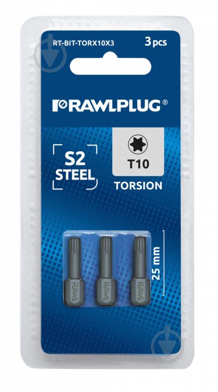 Набір біт Rawlplug Torx T25х25 блістер 3 шт. RT-BIT-TORX25X3 - фото 2