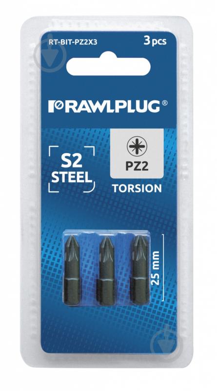 Набір біт Rawlplug PZ 1х25 блістер 3 шт. RT-BIT-PZ1X3 - фото 2