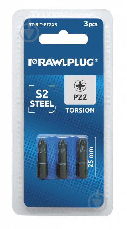 Набір біт Rawlplug PZ 2х25 блістер 3 шт. RT-BIT-PZ2X3 - фото 2