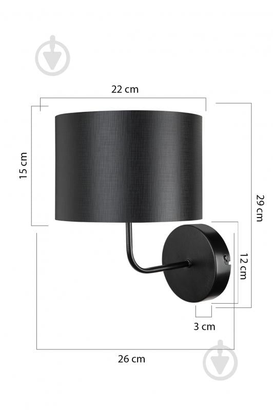 ВИТРИНА! Бра Nora 1x60 Вт E27 черный MDL.4803 - фото 4