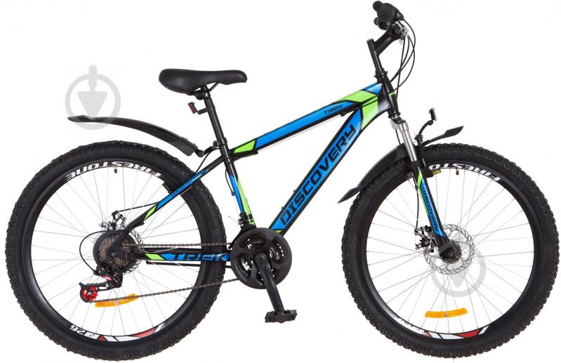 Велосипед Discovery 15"(38 см) Trek AM 14G DD черно-сине-зеленый OPS-DIS-26-131 - фото 1