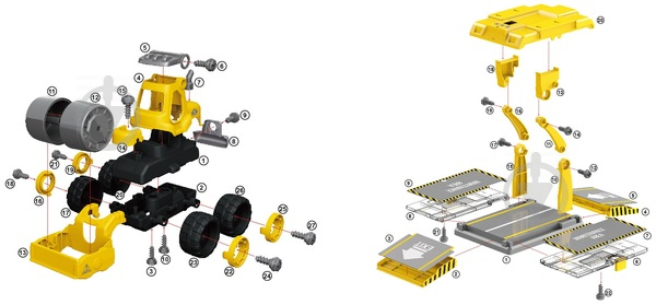 Ігровий набір DIY Spatial Creativity Конструктор Бетонозмішувач і Каток CJ-1614190 - фото 3