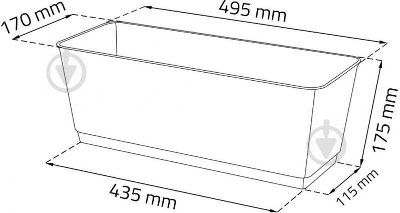 Ящик балконний Prosperplast Ratolla round прямокутний 14,7 л білий (76964-449) - фото 4