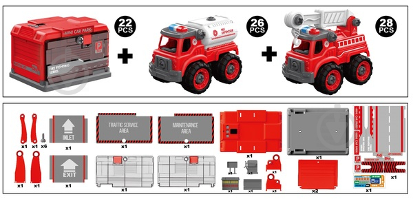 Ігровий набір DIY Spatial Creativity Конструктор Пожежна цистерна і Кран CJ-1614201 - фото 4