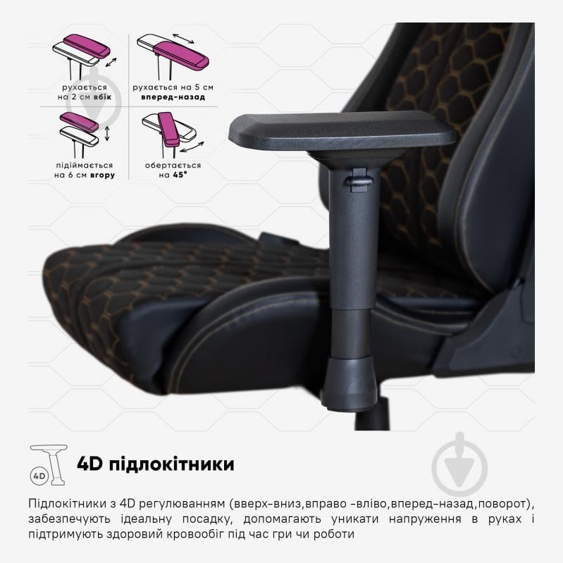 Кресло игровое Cyberlux Hermes Fabric золотой/черный - фото 8