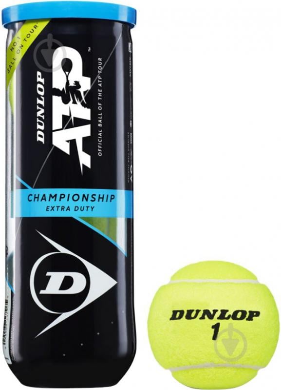 М'ячі для великого тенісу Dunlop ATP Championship 601332 3 шт./уп. - фото 1