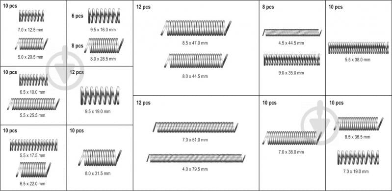 Набір пружинок 200 шт. YATO YT-06875 - фото 3