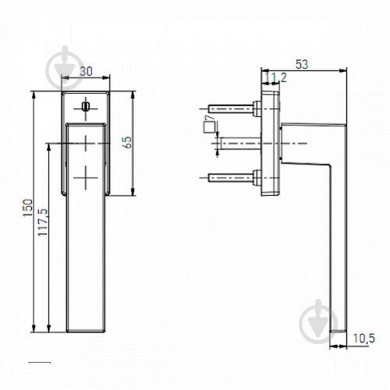 Ручка оконная Dublin RAL7016М 40/45 матовый антрацит Medos - фото 2