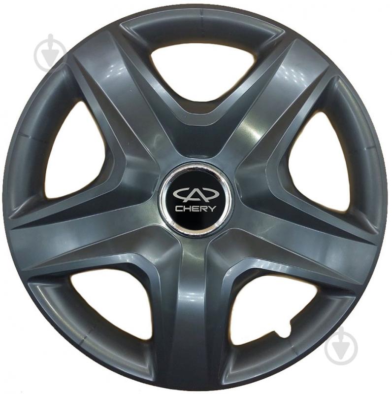 Колпак для колес SJS Chery 418 R16" 4 шт. черный - фото 1