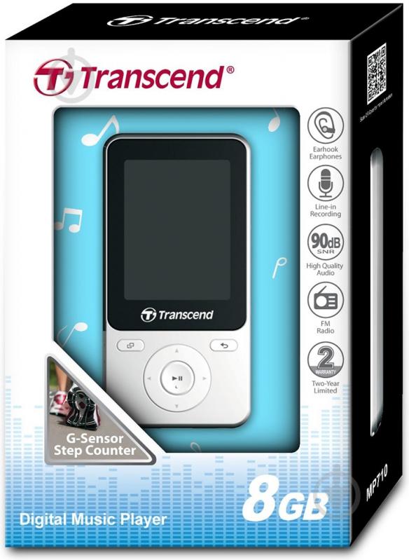 MP3-плеер TRANSCEND T-Sonic 710 8GB White (TS8GMP710W) - фото 3