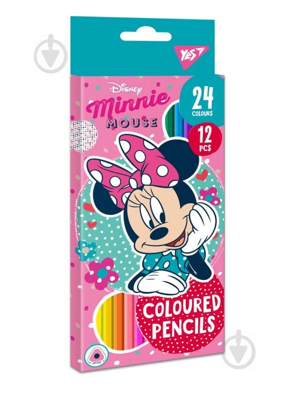 Карандаши цветные Minnie Mouse 12/24 цвета 290605 YES - фото 1