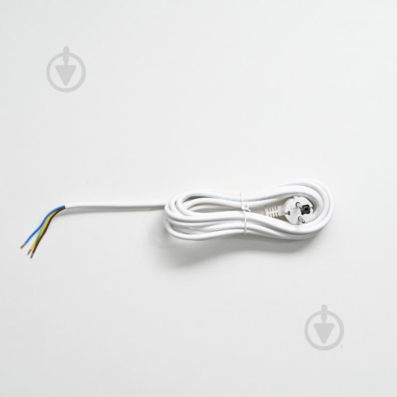 Шнур мережевий з вилкою Magnetik 3x1,0 для подовжувача L 3000 мм (білий) мідь - фото 2