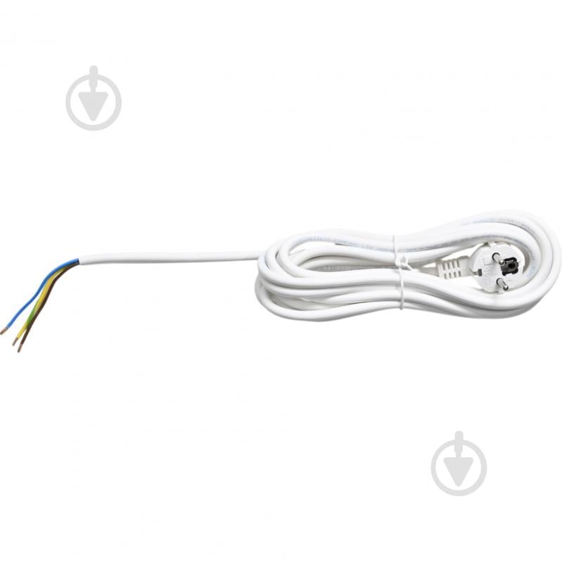 Шнур мережевий з вилкою Magnetik H05VV-F 3x1,0 L-5000 мм білий мідь - фото 1