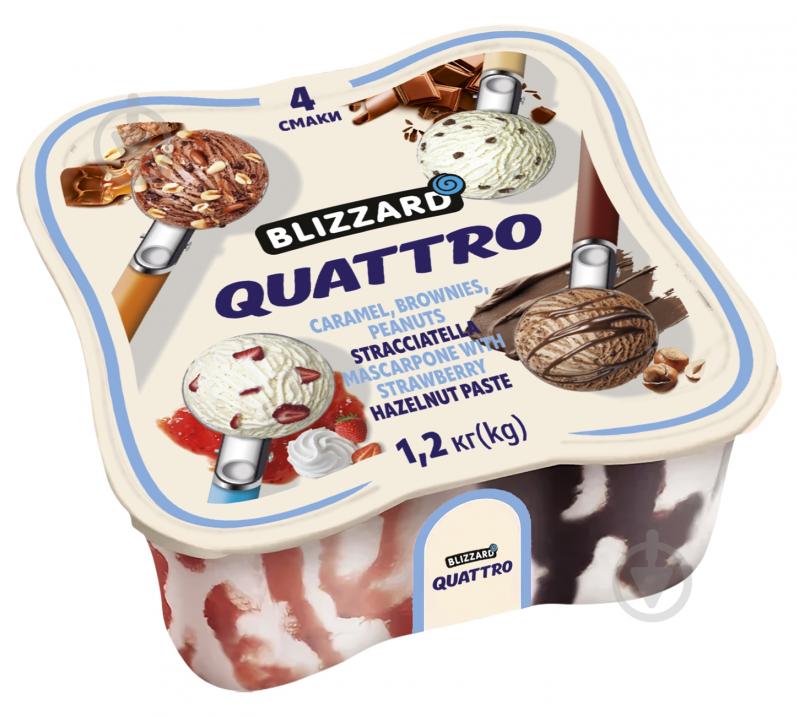Мороженое Blizzard КВАТРО 4 Вкуса 1,2 кг - фото 1 Мороженое Blizzard КВАТРО 4 Вкуса 1,2 кг - фото 1