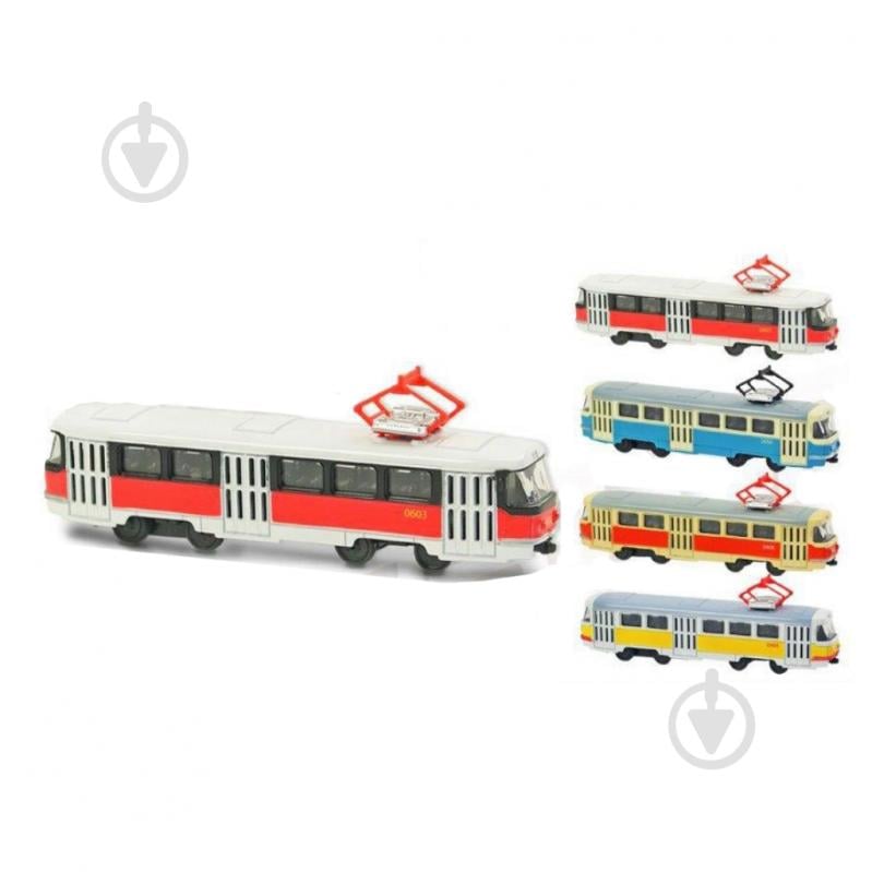 Іграшка Автопром 1:55 Трамвай в асортименті 6411ABCD - фото 1