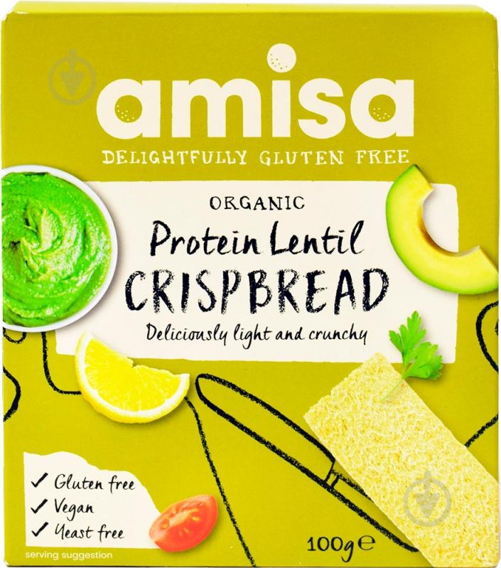 Хлібці AMISA з Сочевицею Органік 100 г (8000019521255) - фото 1