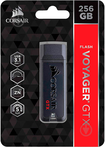 Флеш-память USB Corsair Voyager GTX 256 ГБ USB 3.1 black (CMFVYGTX3C-256GB) - фото 6